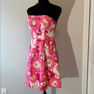 LILLY PULITZER Floral Strapless Dress